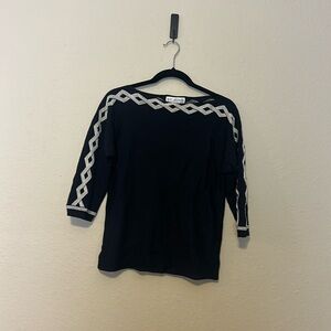 St. John Collection Marie Gray Vintage Knit Top Size P Size Small‎